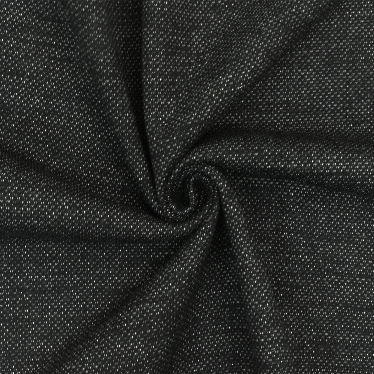 Basic Black-White Dobby Wool-Cotton Terry Knit Jacketing Fabric By the Yard